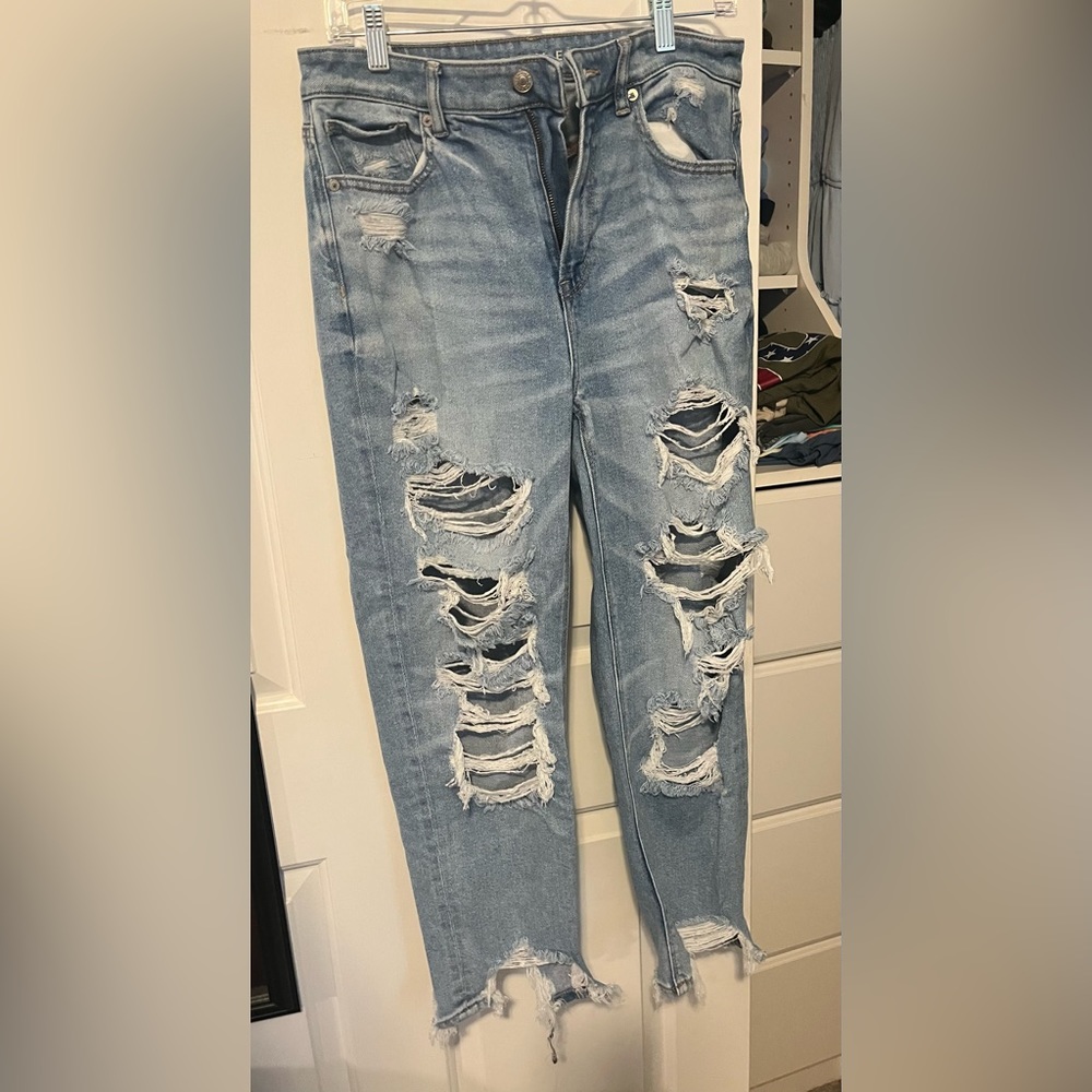 American Eagle Distressed mom jeans